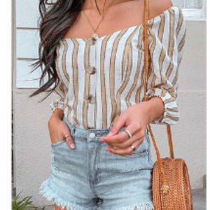 Striped Button Front Shirt